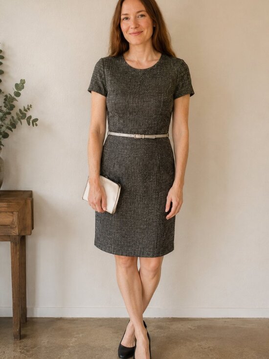 Aqua Dresses & Skirts - Aqua Metallic Gold Knit Dress M | Short Sleeve Party or Cocktail